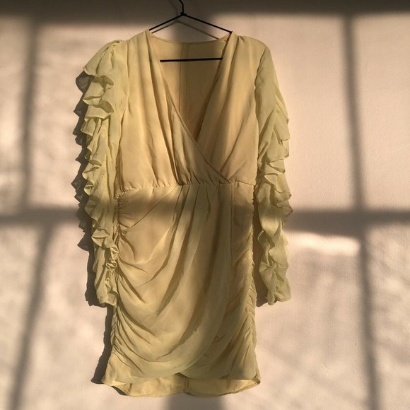 NBD Indira Mini Dress Pastel Yellow Party Cocktail - Picture 4 of 7